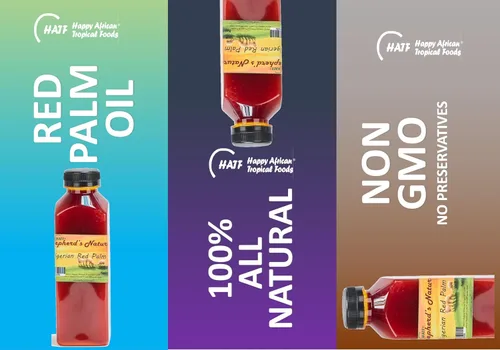 Vista 3 de HATF's Shepherd's Natural Aceite de palma roja de 2 litros/67.628 onzas líquidas (4 botellas x 16.9 fl oz), totalmente natural (sin añadido), virgen