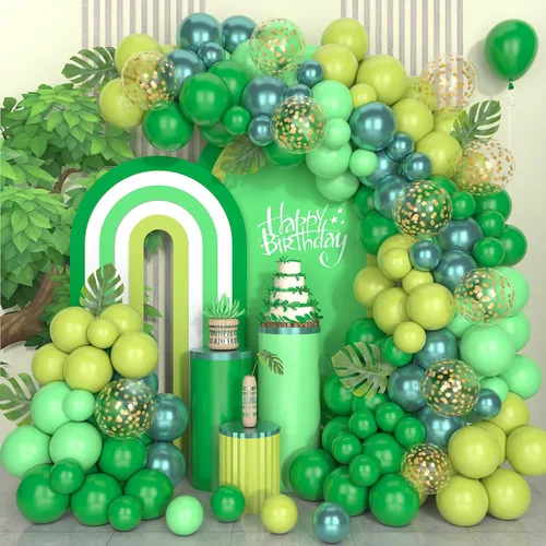 Vista 16 de Kit de arco de globos de Halloween, kit de guirnalda de globos de color negro, verde, rosa intenso, con globo de araña de discoteca 4D, globos blanco