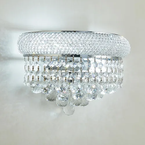 Aplique de pared de cristal estilo imperio de 2 luces para sala de estar, comedor, baño, espejos de tocador, pasillo, dormitorio, armario, escalera
