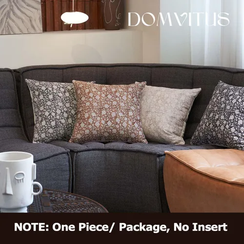 Vista 6 de DOMVITUS Fundas de almohada florales de 18 x 18 pulgadas, fundas de almohada para sofá, funda de almohada con estampado floral, fundas decorativas