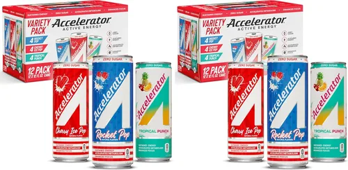 Vista 25 de Bebida energética Accelerator, sabor naranja y mango, 12 onzas (paquete de 12), sin azúcar, energía sostenida de cafeína 100% natural