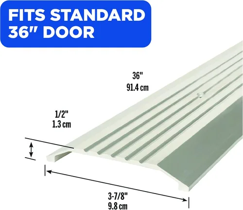 Vista 2 de M-D Building Products 08763 Umbral comercial de aluminio de perfil plano: Solución de acceso de entrada duradera y elegante Protección contra