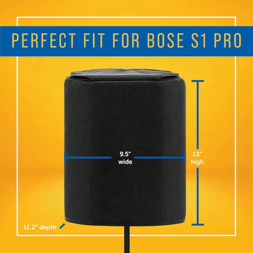 Vista 4 de Maplefield Funda acolchada negra para altavoz compatible con Bose S1 Pro, solapa de mango de transporte para altavoz Bluetooth, protección