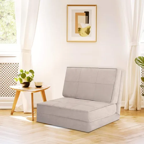 Vista 9 de Giantex Sillón plegable Sofá cama plegable tipo tumbona inclinable para dos personas, Gris