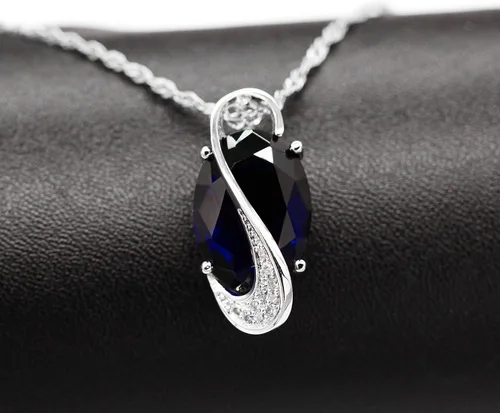 Vista 4 de Uloveido Juego de joyas chapadas en oro blanco T472, Metal Metal Cristal, topacio místico