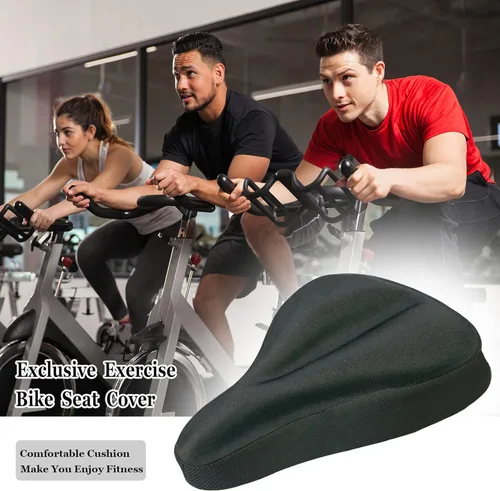 Vista 2 de Geronmine Funda de Asiento de Bicicleta de Gel Acolchada Cubiertas de Sillín de Bicicleta para Mujeres y Hombres, Funda de Cojín de Asiento