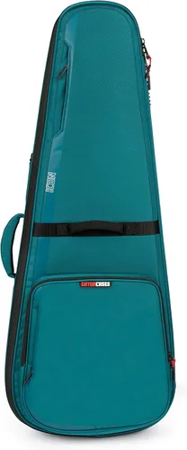 Vista 23 de Gator Cases ICON Series Premium - Bolsa de concierto resistente a la intemperie para guitarras de estilo semihueco; con tiradores de cremallera Negro