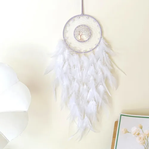 Vista 16 de Atrapasueños, Atrapasueños Árbol de la Vida Decoración de Pared, con Piedra de Cristal Curativo Natural, Atrapasueños Perfecto Turquesa Hecho a Mano