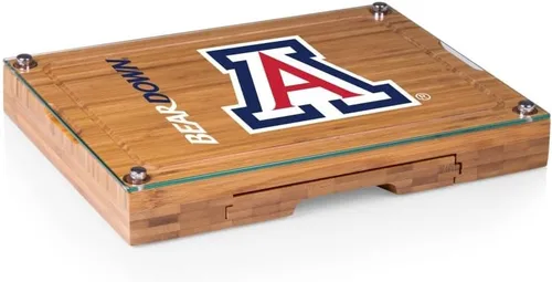 Vista 44 de PICNIC TIME NCAA Juego de tabla de queso y cuchillos con parte superior de vidrio de concierto, juego de tabla de charcutería, tabla de cortar