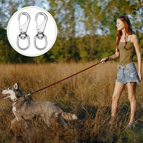 Vista 5 de Hicarer 12 ganchos giratorios de acero inoxidable de 3.5 pulgadas, clips de bandera resistentes para buceo, ganchos de resorte para correas