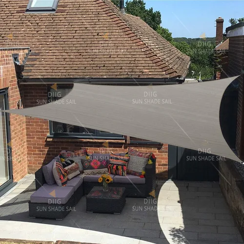 Vista 14 de diig - Toldo tipo vela para patios, pérgolas, patios traseros, jardines y exteriores, rectangular, tela para sombra que bloquea los rayos Arena