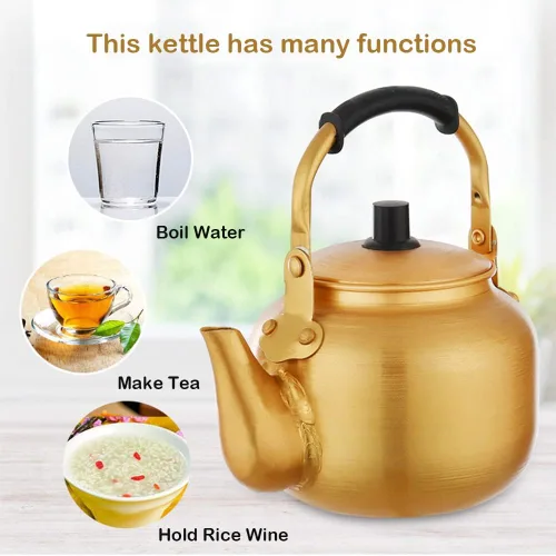 Vista 3 de Hervidor de té para servir té, olla de almacenamiento de vino de arroz para el hogar, hervidor de aluminio, hervidor de sopa de agua antifugas