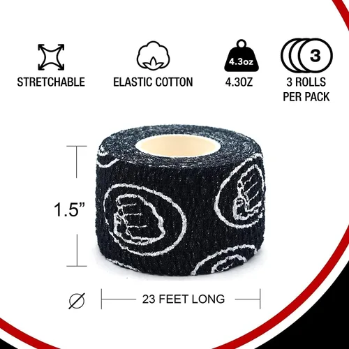 Vista 2 de WOD Nation Flexible Hook-Grip Athletic Tape – Easy-Tear, Sweat-Proof Thumb & Finger Strips for Weightlifting