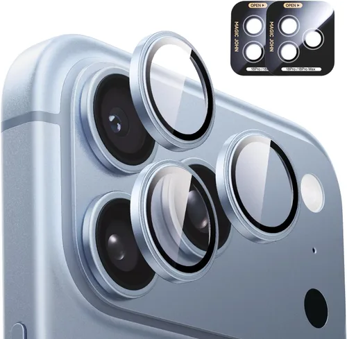 Vista 9 de MAGIC JOHN Paquete de 2 protectores de lente de cámara para iPhone 18 Pro Negro