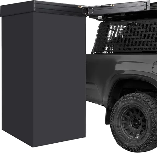 Vista 8 de Toldo de ducha con techo de 3 x 3 pies, luz LED para ducha lateral del vehículo, refugio de privacidad para campamento, baño, resistente a los rayos