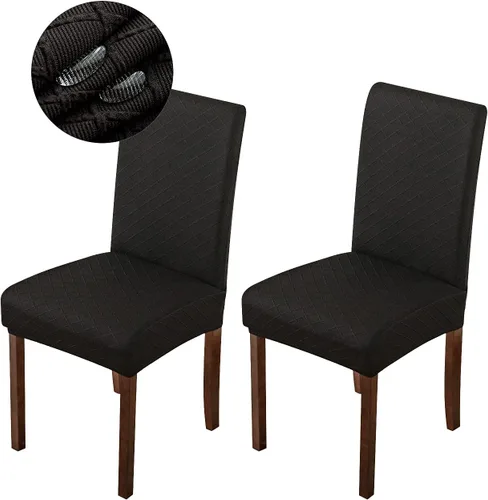 Vista 15 de Genina Fundas impermeables para sillas de comedor, fundas para sillas Parsons de cocina, fundas para sillas Parsons (beige, 2 piezas)