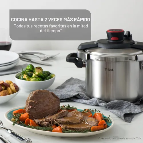 Vista 3 de Olla a presión eléctrica T-Fal 12 en 1, multifuncional programable con 25 programas integrados inteligentes, olla de cerámica antiadherente