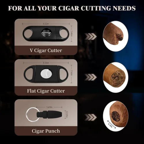 Vista 5 de Humidor de puros, humidor de madera de cedro de Nueva Zelanda, humidor de escritorio con tapa de vidrio con higrómetro frontal y accesorios