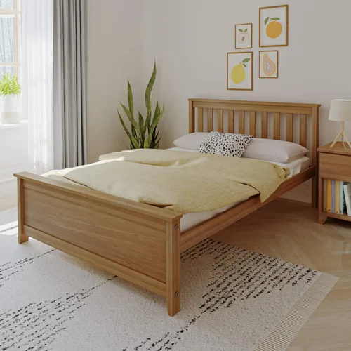 Vista 12 de Max & Lily Cama clásica individual de suelo, 79.75 pulgadas, marco de cama baja de madera maciza para niños, cama de piso moderna para dormitorio
