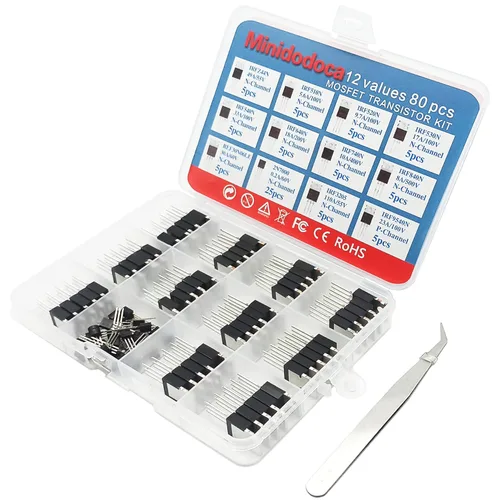 Vista 9 de Kit de chips IC Minidodoca 173 piezas 20 valores Juego de surtido de chips+12 piezas de zócalos; Juego de kit de circuitos integrados amplificador