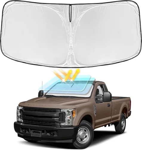 Vista 12 de Parasol para parabrisas de 4 capas, ajuste personalizad, tela 240T, plegable, bloquea los rayos ultravioletas, accesorios de automóvil
