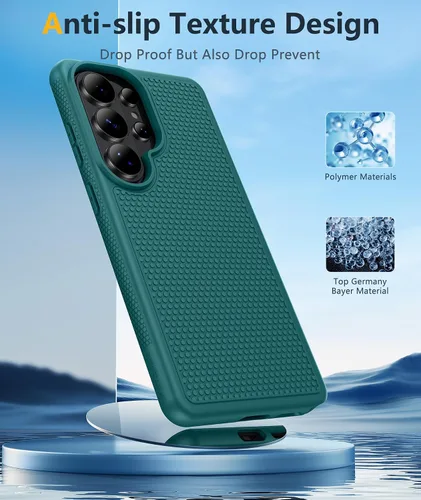 Vista 79 de FNTCASE Funda para teléfono Galaxy A14-5G: cubierta antideslizante de doble Azul