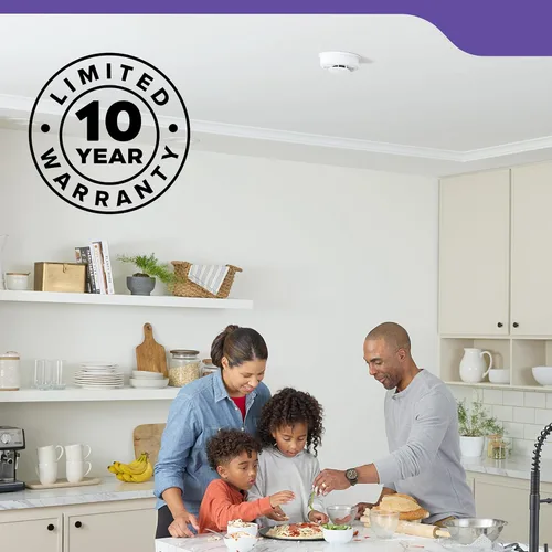 Vista 9 de Kidde Detector de humo y monóxido de carbono, funciona con batería de 10 años, indicadores de luz de advertencia LED, 30CUD10