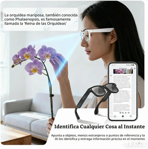 Vista 4 de AI Smart Glasses with Camera, 8MP HD Video Recording Camera Smart Sunglasses, Bluetooth Translation Sunglasses, Touch Control Open Ear Audio