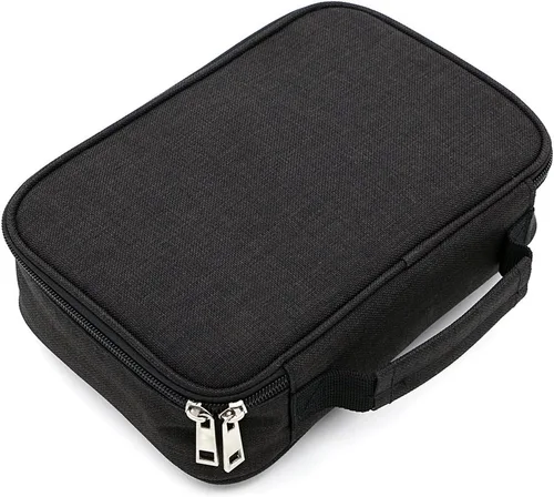 Vista 10 de BTSKY Estuche para bolígrafos y lápices con cremallera con patrón - Estuche multifuncional para artículos de papelería con 36 ranuras elásticas Azul