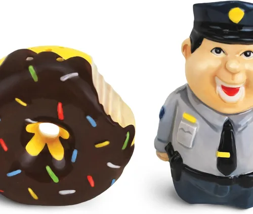 Vista 3 de BigMouth Inc Bad Cop No Donut - Juego de salero y pimentero, color azul