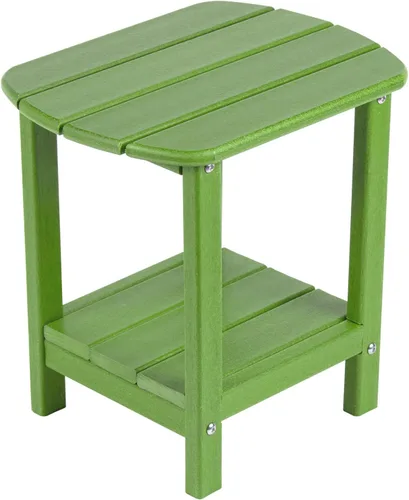 Vista 12 de nalone Adirondack - Mesa auxiliar para exteriores de 16.5 pulgadas, mesa auxiliar de plástico HDPE doble Adirondack para patio (madera)