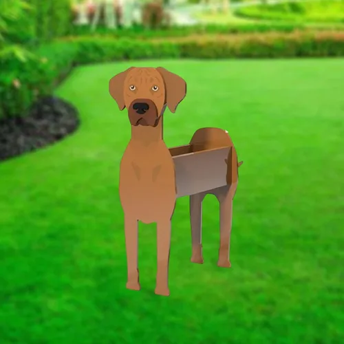 Vista 32 de XOOFMASS Lindas macetas de perro para plantas al aire libre, macetas de madera para perros, macetas en forma de perro, macetas para suculentas