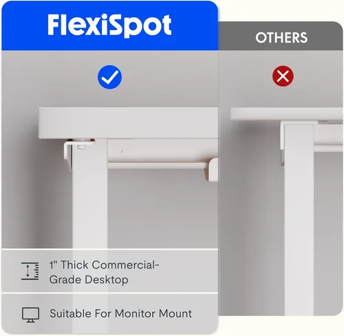 Vista 25 de FLEXISPOT Escritorio de esquina profesional con motor dual en forma de L, escritorio eléctrico de pie, escritorio de pie con altura ajustable, mesa
