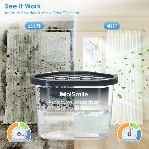 Vista 2 de Absorbedores de humedad, eficientes cajas de absorción de humedad de carbón activado y cajas absorbentes de olores, deshumidificador de automóvil