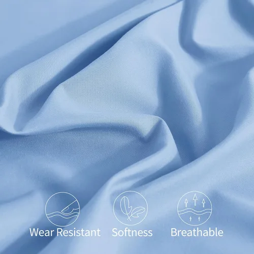 Vista 6 de Horbaunal Paquete de 2 fundas de almohada de microfibra de tamaño estándar, color azul, con cierre de sobre, 1800 hilos, suaves y resistentes al