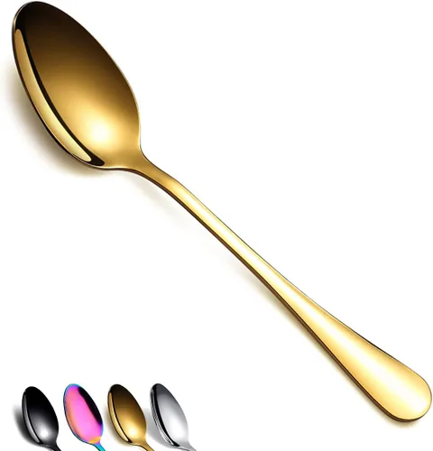 Vista 9 de Berglander - Cucharas de cena de 24 cucharas de sopa de acero inoxidable de 7.5 pulgadas, cubiertos de acero inoxidable brillante, juego de cucharas