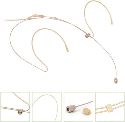 Vista 5 de Micrófono de auriculares con doble auricular sobre la oreja Micrófono compatible con sistema inalámbrico Transmisor de Bodypack con cable de 3.9 ft