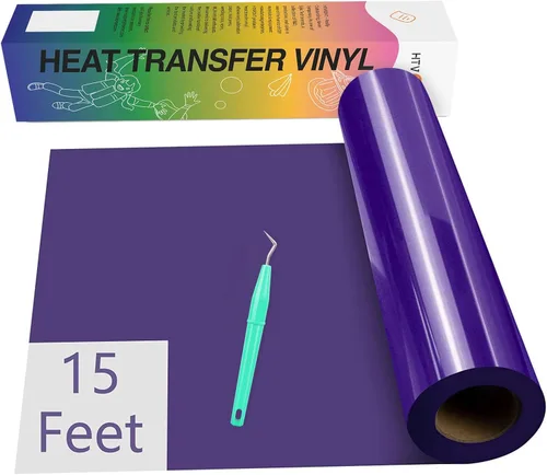 Vista 33 de HTVRONT - Rollos de vinilo termotransferible (HTV) blanco y negro, 12 pulgadas x 15 pies de vinilo de planchado para Cricut & Cameo, para camisas