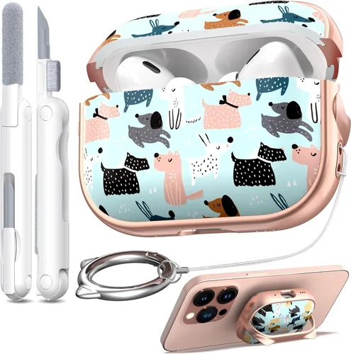 Vista 14 de RFUNGUANGO AirPods Pro - Funda transparente de TPU suave con kit de limpieza y llavero, compatible con Magsafe, funda protectora compatible