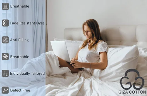 Vista 5 de 100% algodón Giza Egyptian Dreams [4 piezas] juego de sábanas de bolsillo extra profundo de 25 pulgadas, juego de sábanas de algodón Giza y fundas