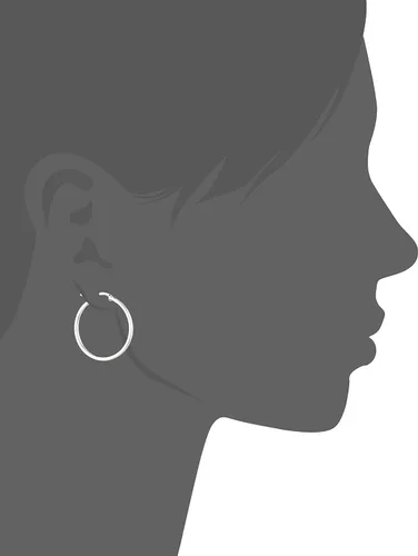 Vista 2 de Tienda Collection Classic Polished Tube Hoop Earrings in Sterling Silver