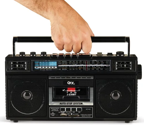 Vista 7 de Casete Bluetooth USB/SD CARD/AM/FM/SW1-2 Radio Boom Box W/Grabación y MIC incorporado