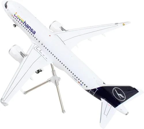 Vista 5 de GeminiJets G2DLH1198 Lufthansa Airbus A320neo 'Lovehansa' D-AINY; Escala 1:200