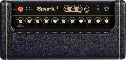 Vista 4 de Positive Grid Spark 2 50W Amplificador inteligente para práctica de guitarra con altavoz Bluetooth y looper incorporado, características de IA