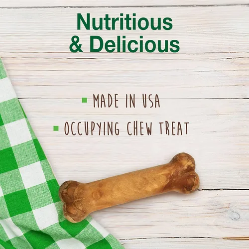Vista 3 de Nylabone Healthy Edibles Natural Dog Chews - Golosinas masticables de larga duración con sabor a tocino para perros, pequeños/regulares (1 unidad)