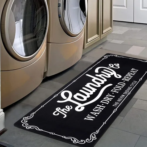 Vista 23 de Pauwer - Alfombra de cocina estilo granja, 20"X48", beige, antideslizante, lavable, hecha a máquina