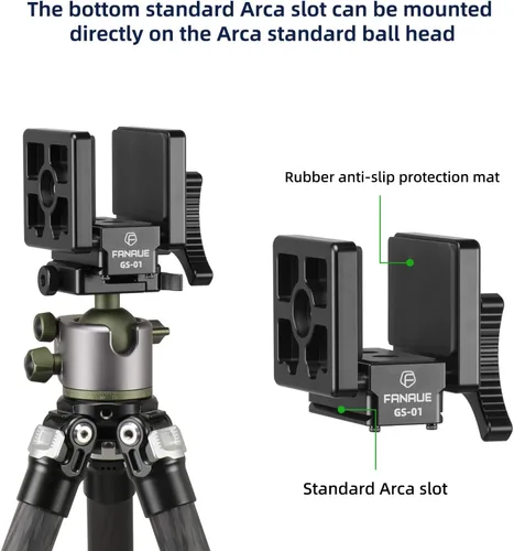 Vista 3 de FANAUE GS-01Arca Swiss Soporte para Silla de Rifle, Abrazadera de Trípode de Caza con Placa de Liberación Rápida, Soporte de Trípode de Tiro