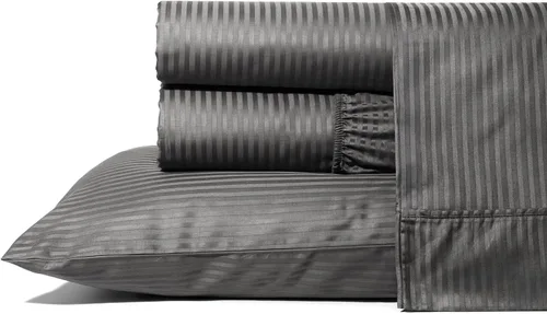 Vista 34 de Thread Spread - Juego de sábanas de 100% algodón egipcio con tejido de satén de 800 hilos de la colección Exotic Hotel, color blanco y marfil