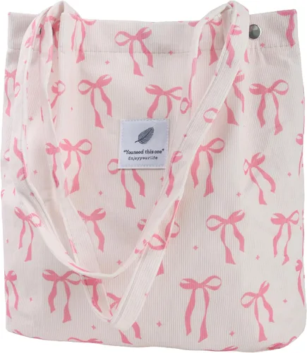 Vista 30 de Bolsa Tote de Pana para Mujeres Pequeña Bolsa de Lona para Hombro Bolsa de Mano de Pana con Bolsillo Interior 02 Verde Ejército