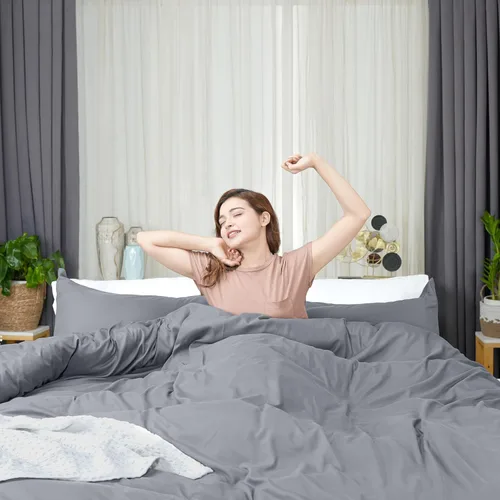 Vista 4 de Utopia Bedding Juego de funda de edredón tamaño King, 1 funda de edredón con 2 fundas de almohada, funda de edredón de 3 piezas con cierre